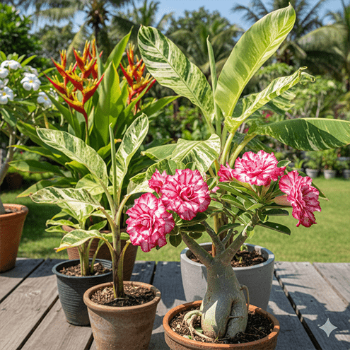 Sun-loving outdoor flowering plants - bright colors for tropical gardens from BKinterplants